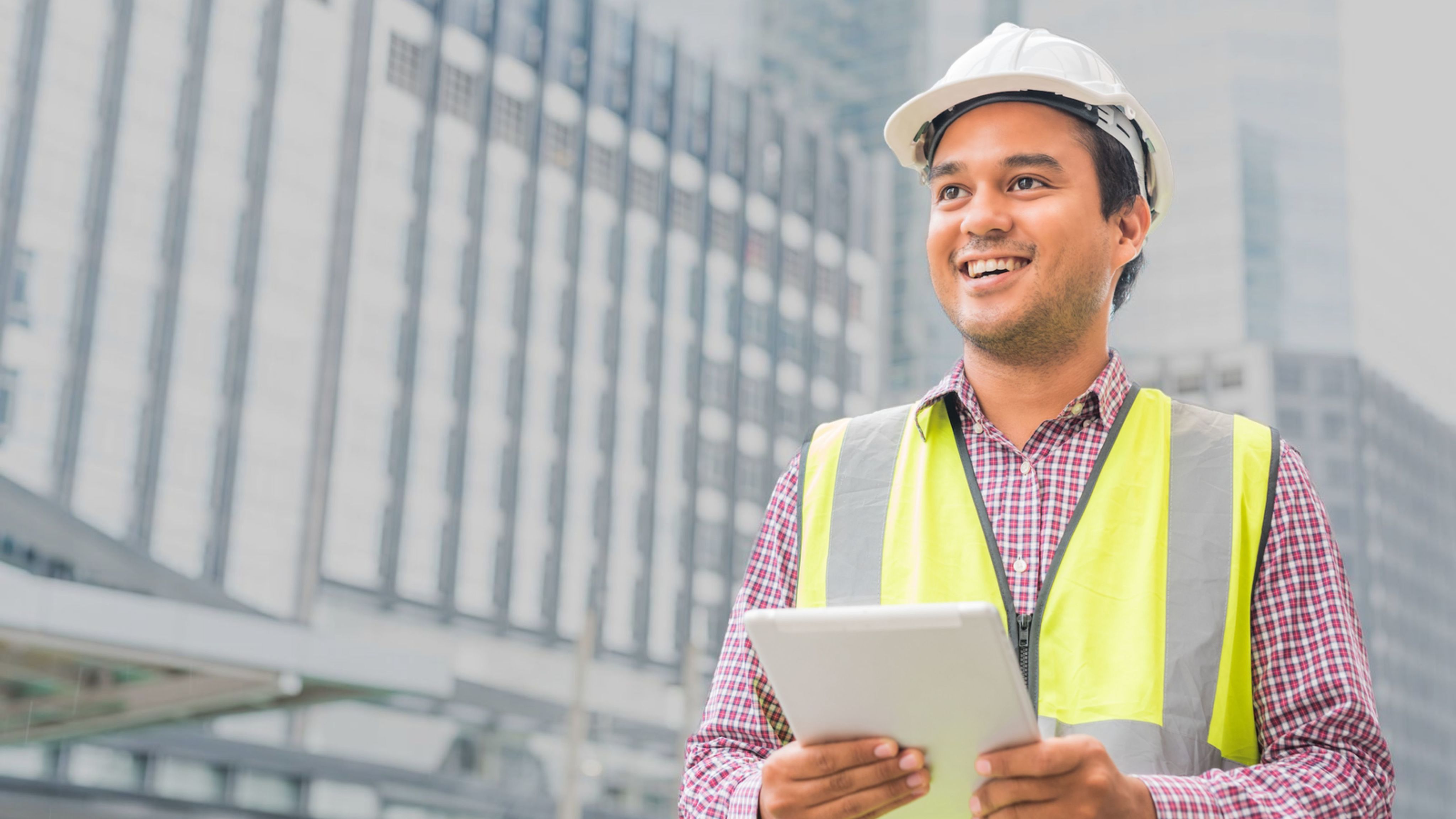 Engineer holding a tablet